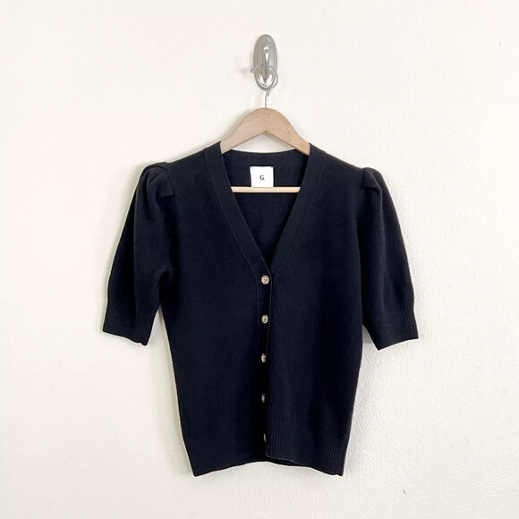 G. Label Juliette Short Sleeve Cardigan - S - Black - Picture 4 of 5